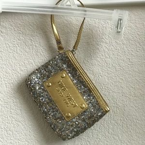 Gold and silver sequin wristlet!